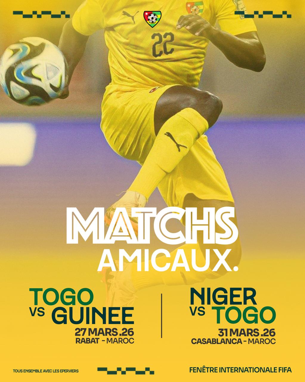 Éperviers du Togo en regroupement au Maroc avant d'affronter la Guinée et le Niger en Amical